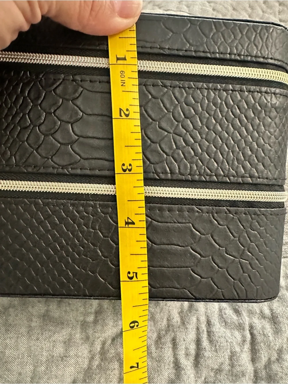 Lancôme Faux Leather Travel Makeup Train Case with Gold Zippers